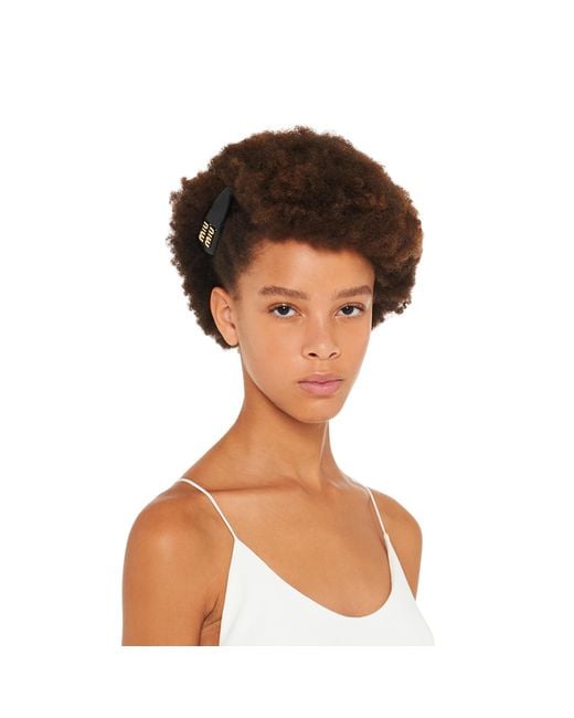 Miu Miu Black Tortoise Hair Clip