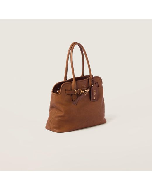 Miu Miu Brown Aventure Nappa Leather Bag