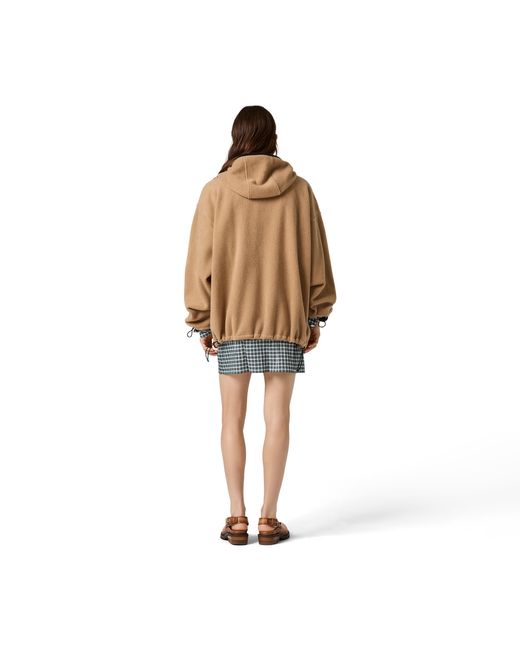 Miu Miu Natural Cotton Fleece Zipper Hoodie