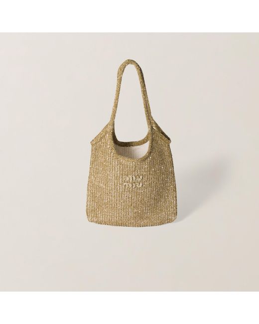Miu Miu Metallic Ivy Sequin Mesh Bag
