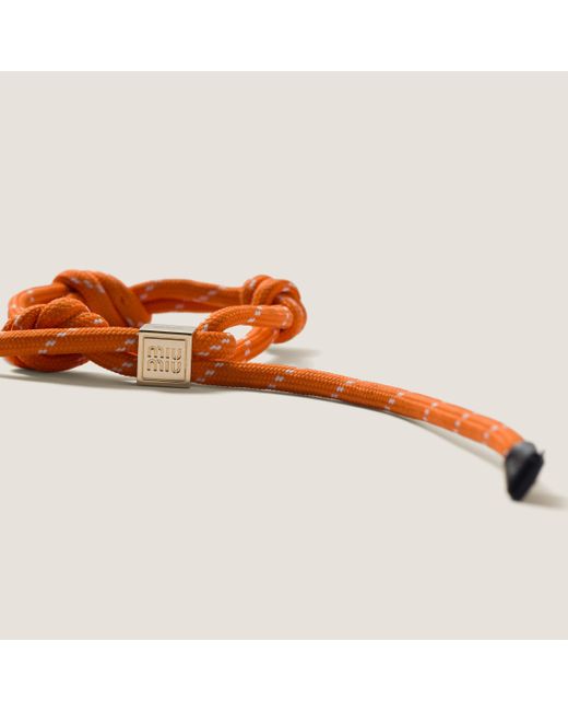 Miu Miu Orange Cord And Nylon Bracelet