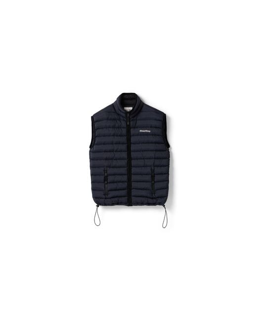 Miu Miu Blue Light Pongé Down Vest