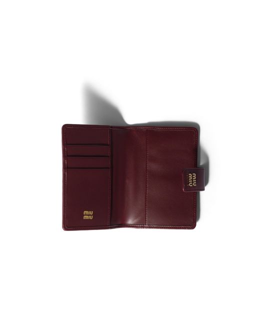 Miu Miu Purple Matelassé Nappa Leather Wallet
