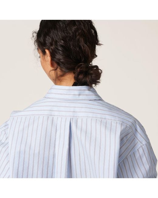 Miu Miu Blue Striped Cotton Shirt