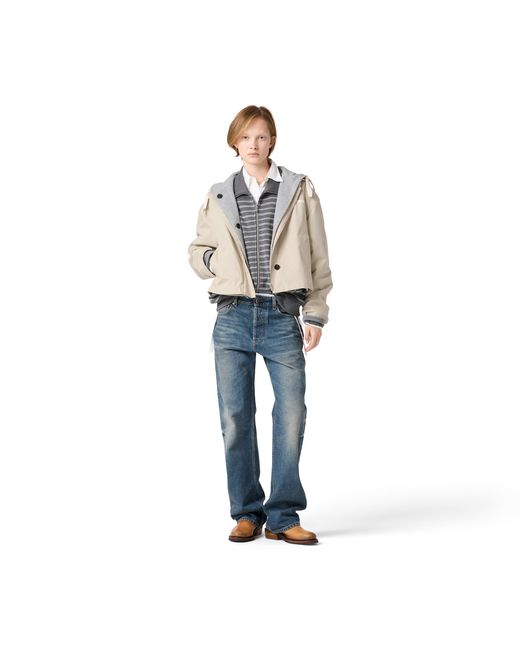 Miu Miu Natural Panama Cotton And Fleece Blouson Jacket