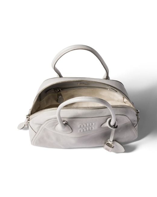 Miu Miu Gray Vivant Nappa Leather Bag