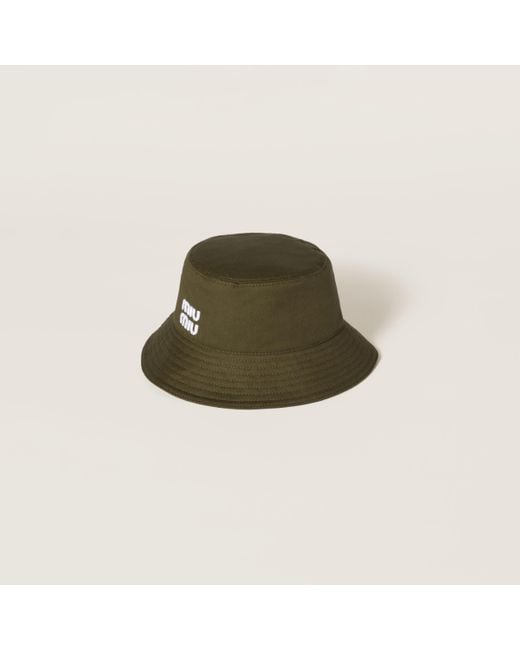 Miu Miu Green Drill Bucket Hat