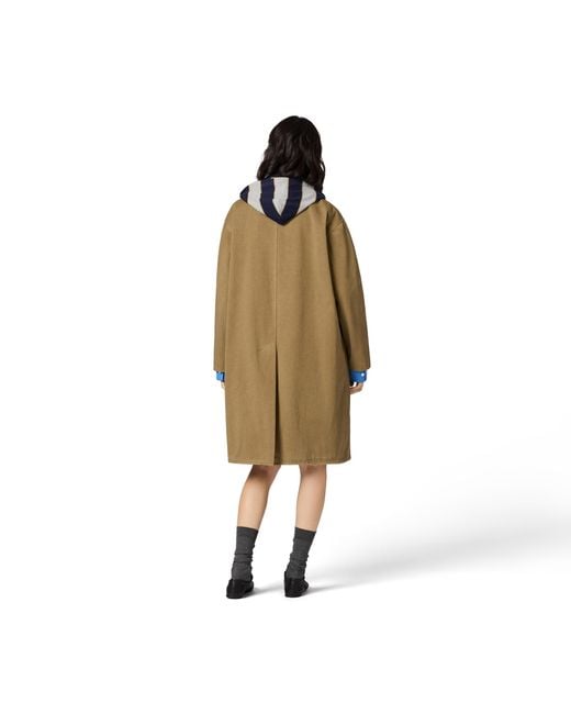 Miu Miu Natural Old Gabardine Single-Breasted Coat
