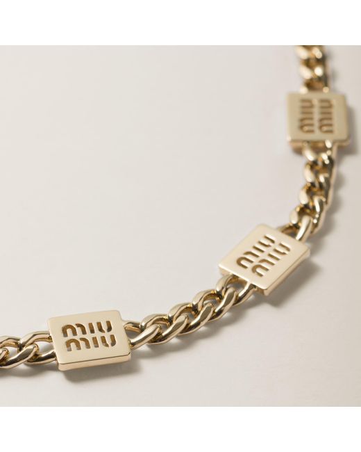 Miu Miu Metallic Metal Necklace