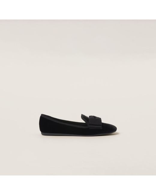 Miu Miu Black Velvet Slippers