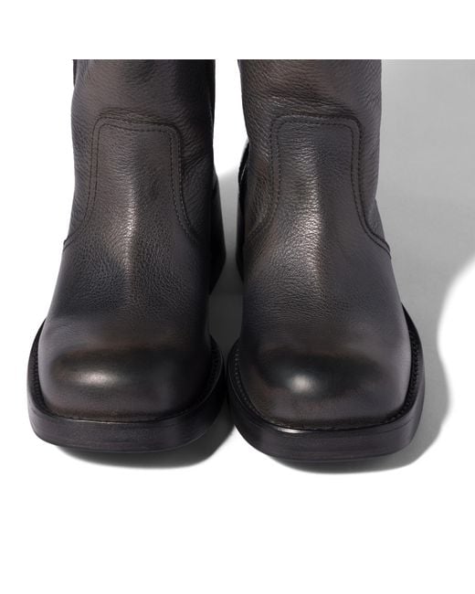 Miu Miu Black Embroidered Leather Boots
