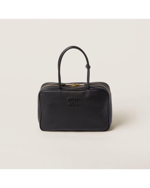 Miu Miu Black Leather Top-Handle Bag