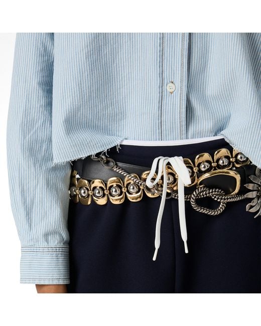 Miu Miu Blue Striped Chambray Shirt