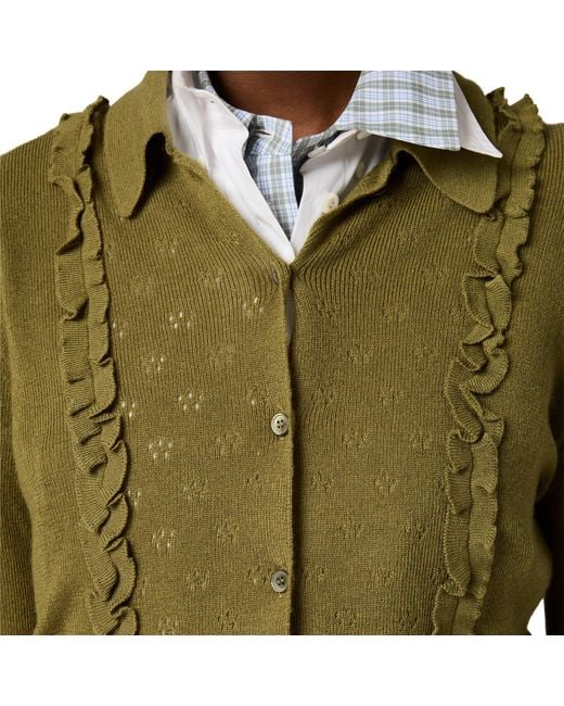 Miu Miu Green Cashmere And Silk Cardigan