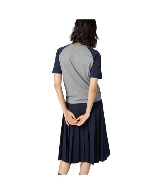 Miu Miu Blue Cotton Jersey Henley Shirt