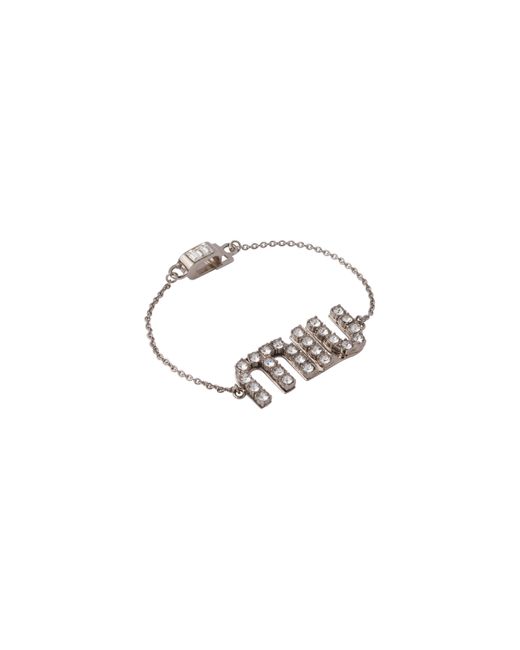Miu Miu Metallic Crystal Bracelet