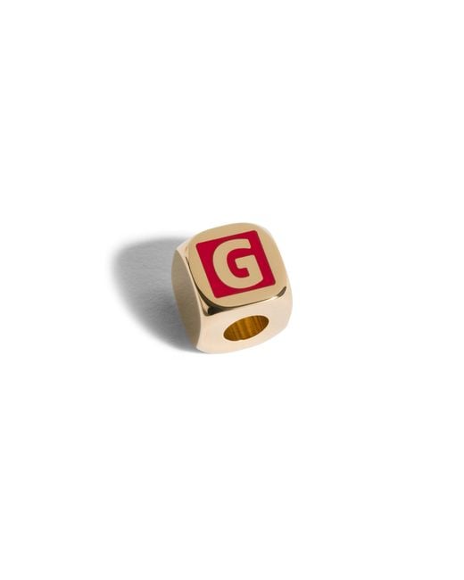 Miu Miu Pink Enameled Metal Dice Charm