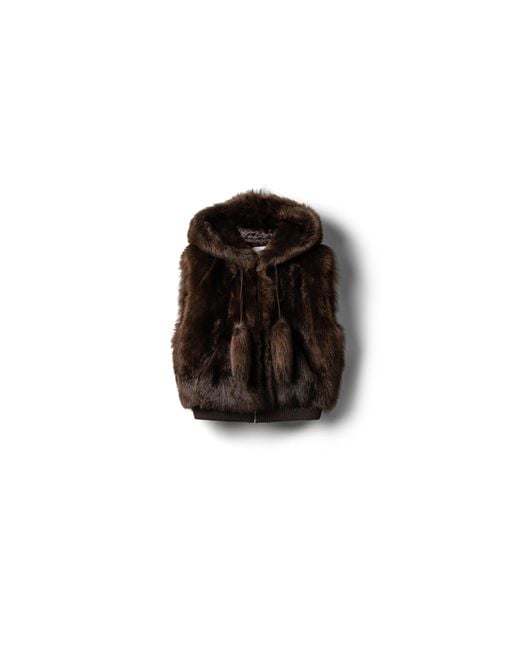 Miu Miu Black Shearling Vest