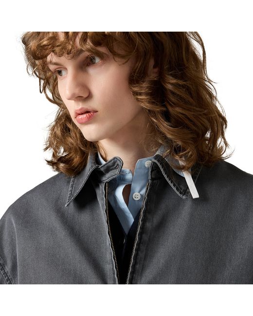 Miu Miu Gray Chambray Blouson Jacket