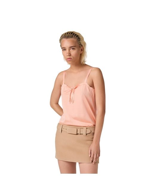 Miu Miu White Waxed Double Wool Miniskirt