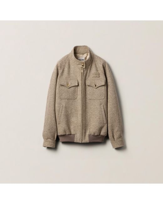Miu Miu Natural Chevron Blouson Jacket