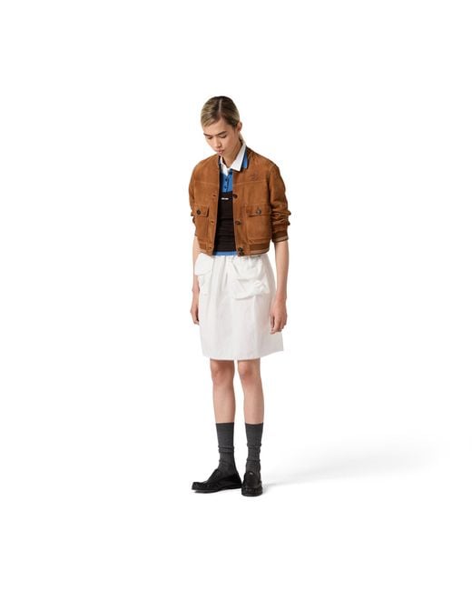 Miu Miu Brown Suede Blouson Jacket