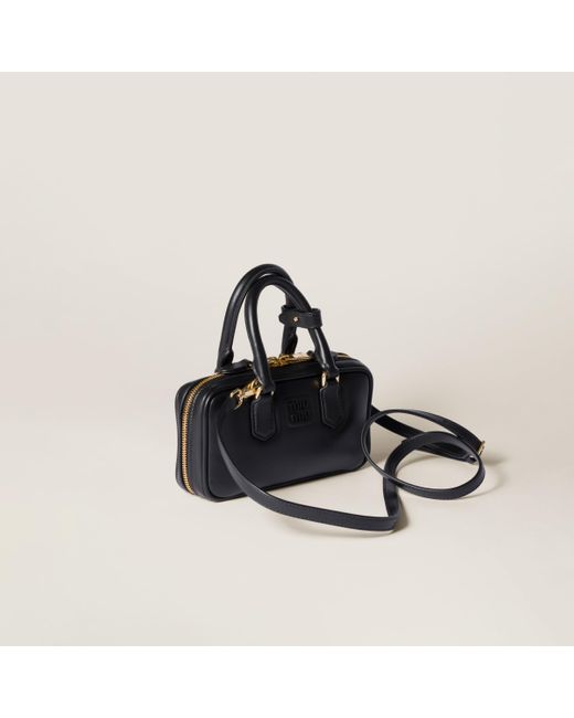 ハンドバッグ Arcadie Mini Leather Handbag Cognac Arcadie Leather Mini-bag | Miu Miu