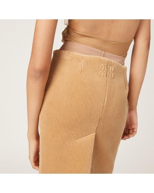 Miu Miu Natural Corduroy Skirt
