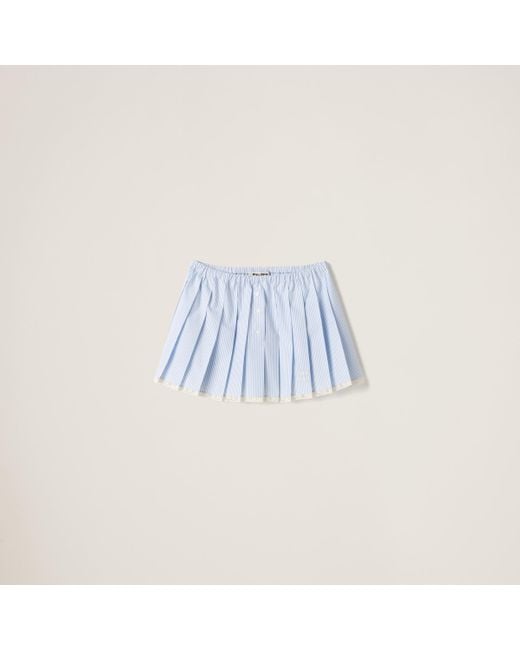 Miu Miu Blue Poplin Miniskirt