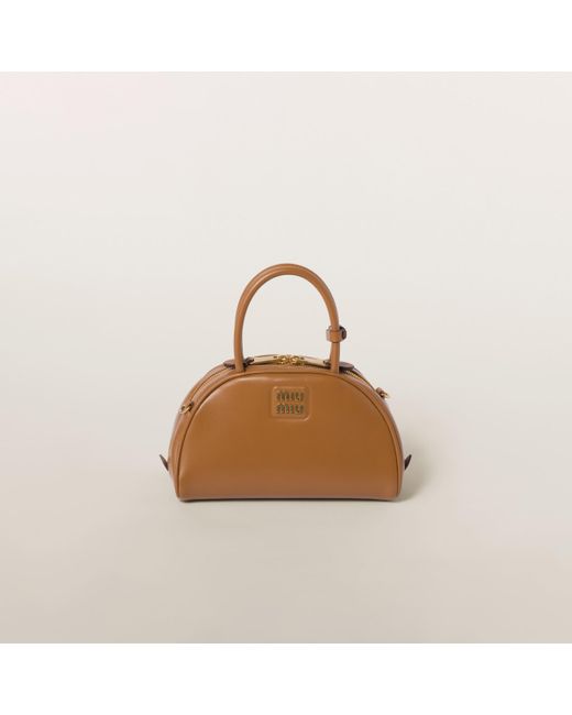 Miu Miu Brown Leather Top-Handle Bag