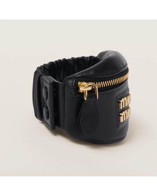 Miu Miu Bracelet With Leather Mini-Pouch in Black | Lyst UK