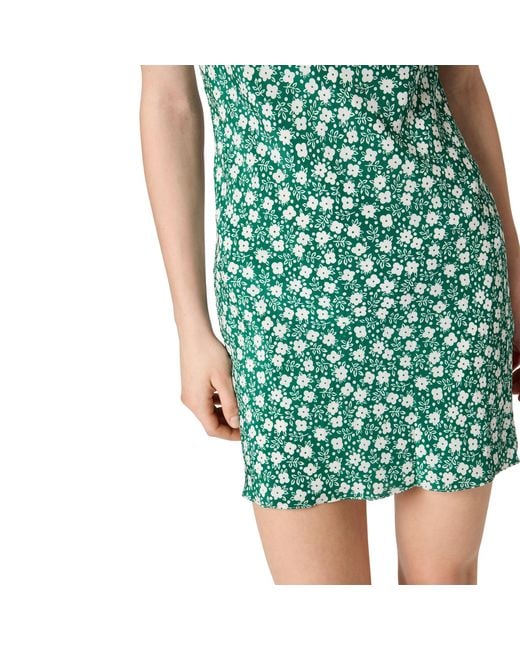 Miu Miu Green Crepe De Chine Mini-Dress