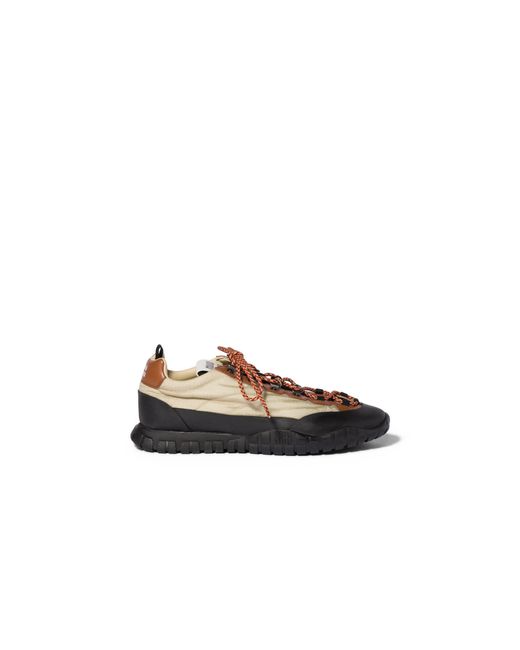 Miu Miu Brown Technical Fabric And Leather Sneakers