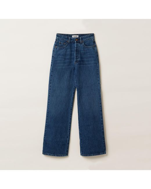 Miu Miu Blue Flared Denim Jeans