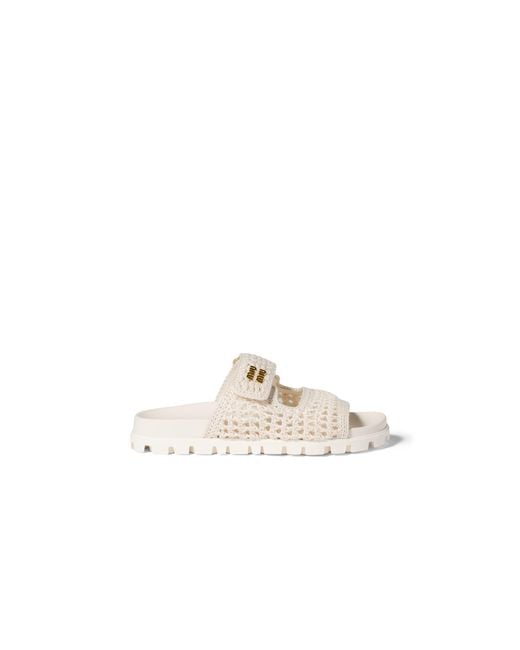 Miu Miu Natural Crochet Sandals