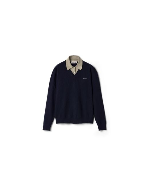 Miu Miu Blue Wool And Cashmere Sweater