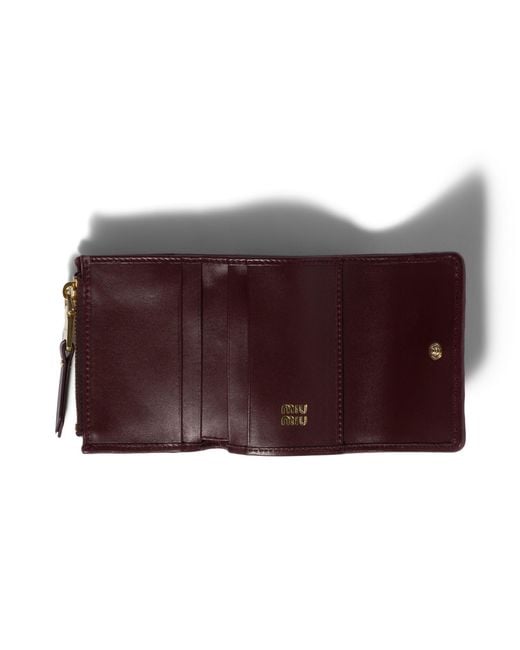 Miu Miu Purple Matelassé Nappa Leather Small Wallet