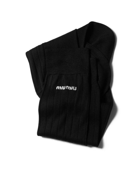 Miu Miu Black Silk Socks