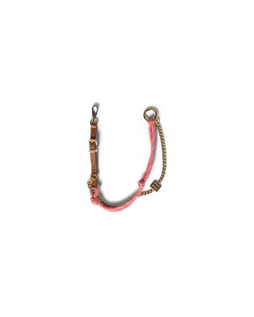 Miu Miu Multicolor Leather, Cord And Metal Trick Keyring