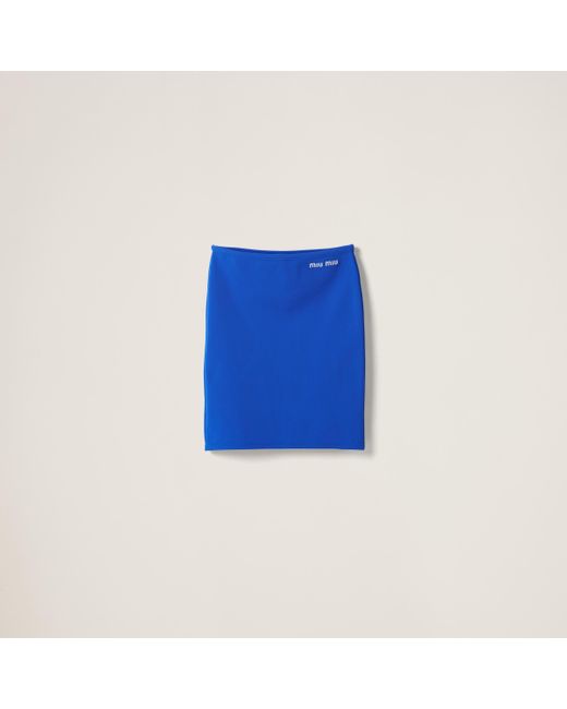 Miu Miu Blue Nylon Skirt