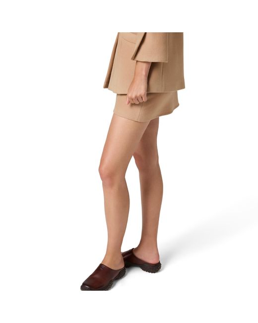 Miu Miu White Waxed Double Wool Miniskirt