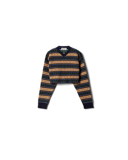 Miu Miu Black Wool V-Neck Sweater