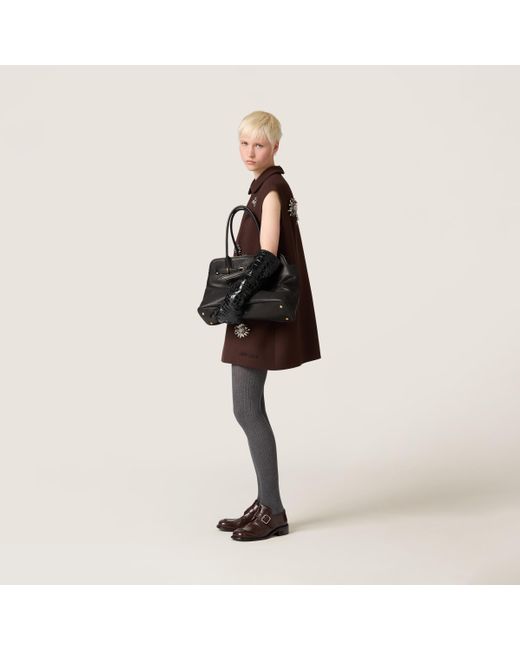 ショルダーバッグ・ポシェット MIU MIU AVENTURE MEDIUM SHOULDER BAG IN AVIATOR NAPPA Briarwood Aventure Nappa Leather Bag | Miu Miu