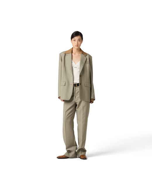 Miu Miu Natural Single-Breasted Kid Mohair Jacket