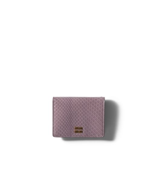 Miu Miu Purple Small Ayers Leather Wallet