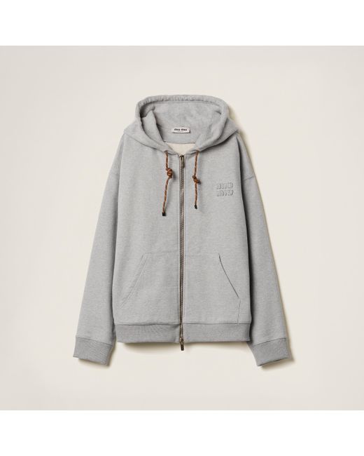 その他 MiuMiu Grey cotton oversize sweatshirt Sweatshirt Miu Miu Grey size L International in Cotton
