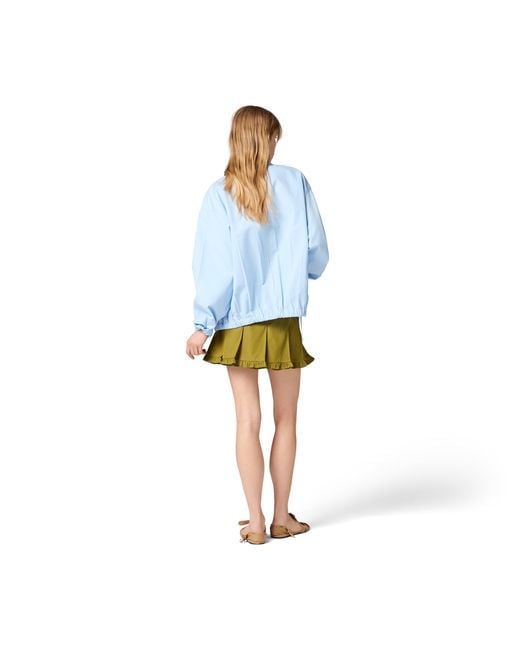 Miu Miu Blue Poplin Blouson Jacket