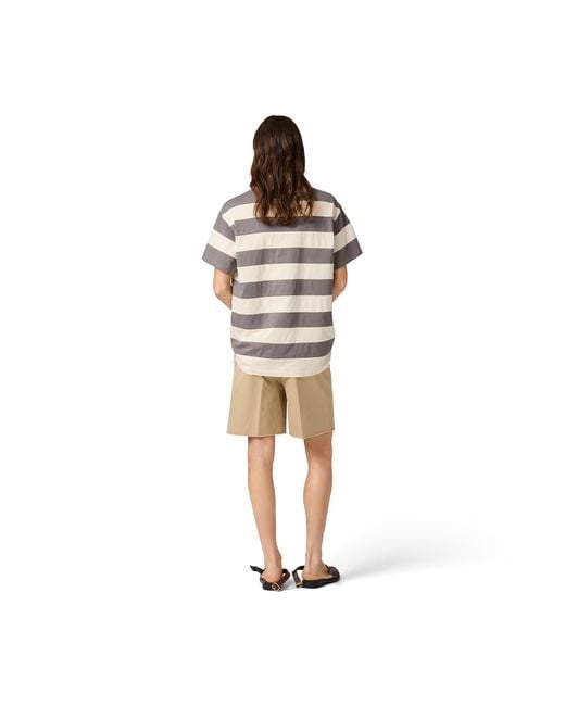 Miu Miu White Striped Jersey T-Shirt