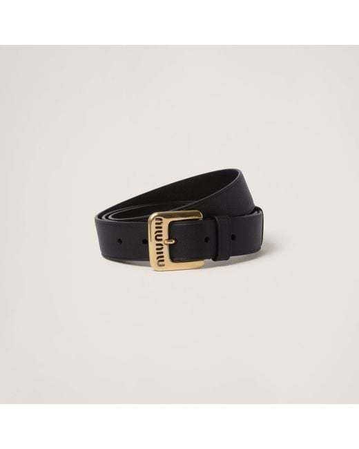 Miu Miu Black Nappa Leather Belt
