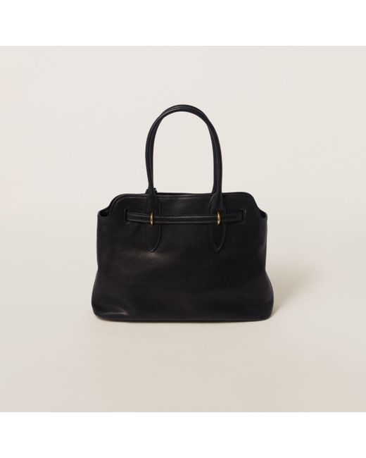 Miu Miu Black Aventure Nappa Leather Bag